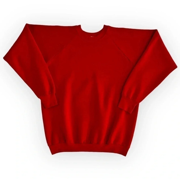 VINTAGE Blank Red Crewneck Pullover - Picture 1 of 5